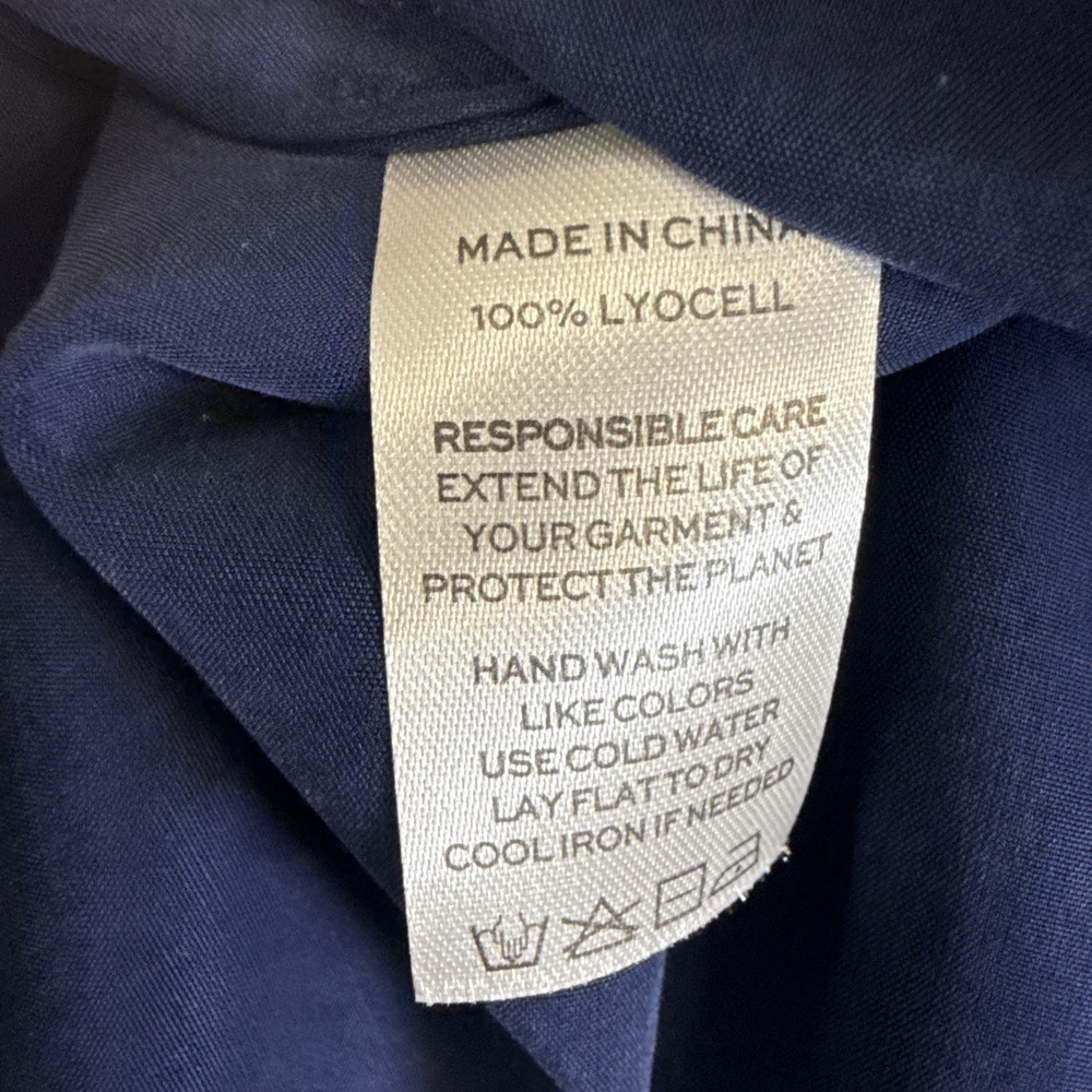 Hill House Jasmine Nap Dress Midi Small Navy Blue Lyocell Boho Timeless Staple - Picture 8 of 10